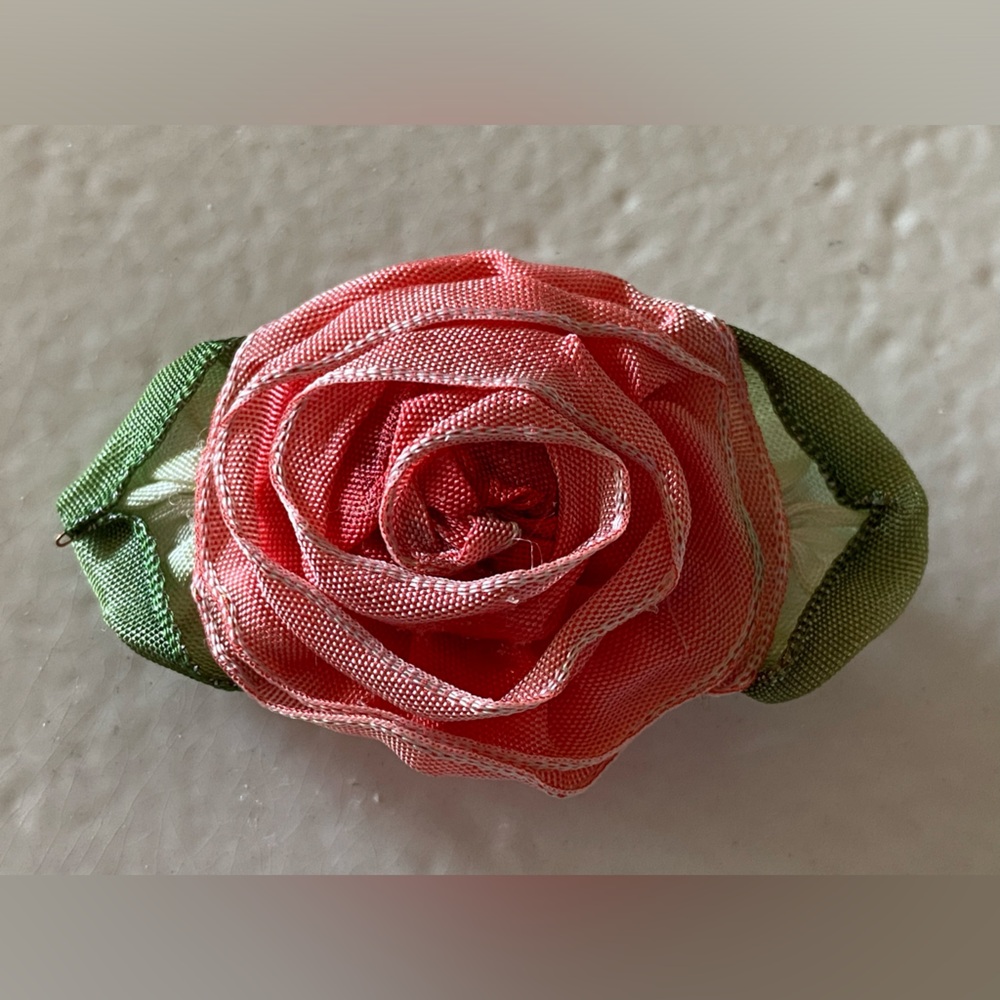 Mini Satin Rose Barrette